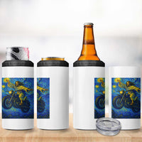 Funny Jesus Christian Motorcycle 4 in 1 Can Cooler Tumbler Starry Night Van Gogh Biker