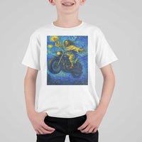 Funny Jesus Christian Motorcycle T Shirt For Kid Starry Night Van Gogh Biker - Wonder Print Shop