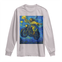 Funny Jesus Christian Motorcycle Long Sleeve Shirt Starry Night Van Gogh Biker - Wonder Print Shop