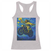 Funny Jesus Christian Motorcycle Racerback Tank Top Starry Night Van Gogh Biker - Wonder Print Shop
