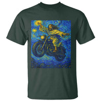 Funny Jesus Christian Motorcycle T Shirt Starry Night Van Gogh Biker - Wonder Print Shop