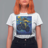 Funny Jesus Christian Motorcycle T Shirt For Women Starry Night Van Gogh Biker - Wonder Print Shop