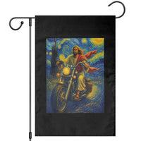 Jesus Christian Motorcycle Starry Night Van Gogh Garden Flag - Wonder Print Shop