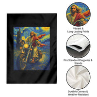 Jesus Christian Motorcycle Starry Night Van Gogh Garden Flag - Wonder Print Shop