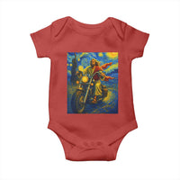 Jesus Christian Motorcycle Starry Night Van Gogh Baby Onesie - Wonder Print Shop