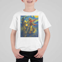 Jesus Christian Motorcycle Starry Night Van Gogh T Shirt For Kid - Wonder Print Shop