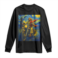 Jesus Christian Motorcycle Starry Night Van Gogh Long Sleeve Shirt - Wonder Print Shop