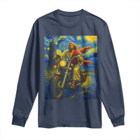 Jesus Christian Motorcycle Starry Night Van Gogh Long Sleeve Shirt - Wonder Print Shop