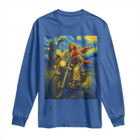 Jesus Christian Motorcycle Starry Night Van Gogh Long Sleeve Shirt - Wonder Print Shop