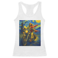 Jesus Christian Motorcycle Starry Night Van Gogh Racerback Tank Top - Wonder Print Shop