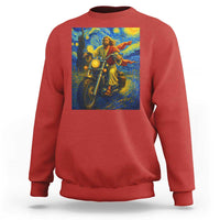 Jesus Christian Motorcycle Starry Night Van Gogh Sweatshirt - Wonder Print Shop