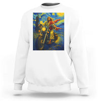 Jesus Christian Motorcycle Starry Night Van Gogh Sweatshirt - Wonder Print Shop
