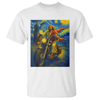 Jesus Christian Motorcycle Starry Night Van Gogh T Shirt - Wonder Print Shop