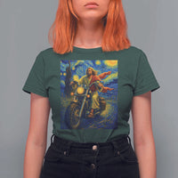 Jesus Christian Motorcycle Starry Night Van Gogh T Shirt For Women - Wonder Print Shop