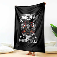 Funny Grandpa Biker Throw Blanket Some Grandpas Play Bingo Real Grandpas Ride Motorcycles - Wonder Print Shop