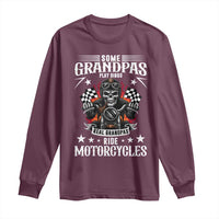 Funny Grandpa Biker Long Sleeve Shirt Some Grandpas Play Bingo Real Grandpas Ride Motorcycles - Wonder Print Shop
