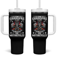 Funny Grandpa Biker Tumbler With Handle Some Grandpas Play Bingo Real Grandpas Ride Motorcycles