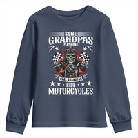 Funny Grandpa Biker Youth Sweatshirt Some Grandpas Play Bingo Real Grandpas Ride Motorcycles - Wonder Print Shop