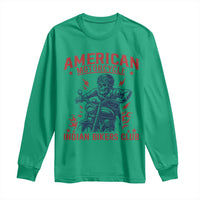 Funny Skeleton Motorcycle Long Sleeve Shirt American Motorcycle Indian Bikers Club - Wonder Print Shop