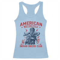 Funny Skeleton Motorcycle Racerback Tank Top American Motorcycle Indian Bikers Club - Wonder Print Shop