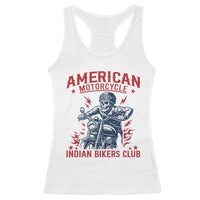 Funny Skeleton Motorcycle Racerback Tank Top American Motorcycle Indian Bikers Club - Wonder Print Shop