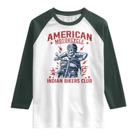 Funny Skeleton Motorcycle Raglan Shirt American Motorcycle Indian Bikers Club - Wonder Print Shop