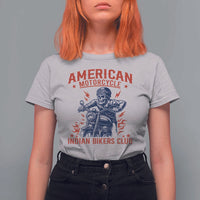 Funny Skeleton Motorcycle T Shirt For Women American Motorcycle Indian Bikers Club - Wonder Print Shop