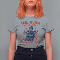 Funny Skeleton Motorcycle T Shirt For Women American Motorcycle Indian Bikers Club - Wonder Print Shop
