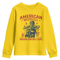 Funny Skeleton Motorcycle Youth Sweatshirt American Motorcycle Indian Bikers Club - Wonder Print Shop