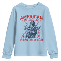 Funny Skeleton Motorcycle Youth Sweatshirt American Motorcycle Indian Bikers Club - Wonder Print Shop