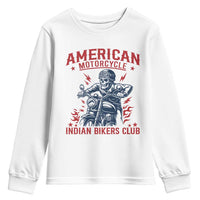 Funny Skeleton Motorcycle Youth Sweatshirt American Motorcycle Indian Bikers Club - Wonder Print Shop