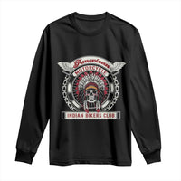 Native American Indian Chief Skull Motorcycle Headdress Long Sleeve Shirt - Wonder Print Shop