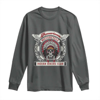 Native American Indian Chief Skull Motorcycle Headdress Long Sleeve Shirt - Wonder Print Shop