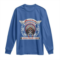 Native American Indian Chief Skull Motorcycle Headdress Long Sleeve Shirt - Wonder Print Shop