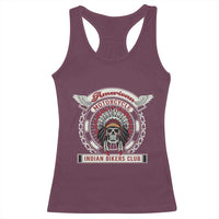 Native American Indian Chief Skull Motorcycle Headdress Racerback Tank Top - Wonder Print Shop