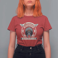Native American Indian Chief Skull Motorcycle Headdress T Shirt For Women - Wonder Print Shop