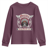 Native American Indian Chief Skull Motorcycle Headdress Youth Sweatshirt - Wonder Print Shop