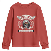 Native American Indian Chief Skull Motorcycle Headdress Youth Sweatshirt - Wonder Print Shop