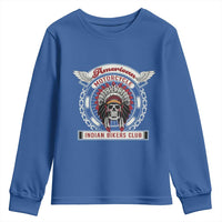 Native American Indian Chief Skull Motorcycle Headdress Youth Sweatshirt - Wonder Print Shop