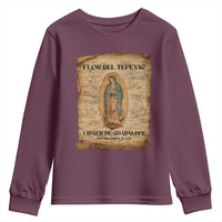 Virgin Mary Youth Sweatshirt Our Lady Virgen De Guadalupe - Wonder Print Shop