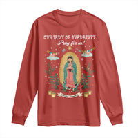 Virgin Mary Long Sleeve Shirt Our Lady Of Guadalupe Pray For Us - Wonder Print Shop