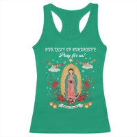Virgin Mary Racerback Tank Top Our Lady Of Guadalupe Pray For Us - Wonder Print Shop