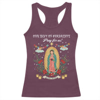 Virgin Mary Racerback Tank Top Our Lady Of Guadalupe Pray For Us - Wonder Print Shop