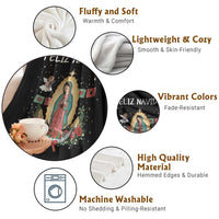 Our Lady of Guadalupe Christmas Throw Blanket Feliz Navidad - Wonder Print Shop