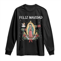 Our Lady of Guadalupe Christmas Long Sleeve Shirt Feliz Navidad - Wonder Print Shop