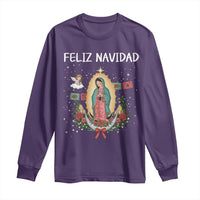 Our Lady of Guadalupe Christmas Long Sleeve Shirt Feliz Navidad - Wonder Print Shop