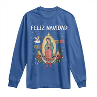 Our Lady of Guadalupe Christmas Long Sleeve Shirt Feliz Navidad - Wonder Print Shop