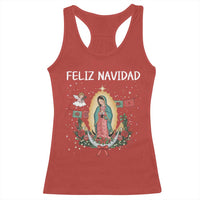 Our Lady of Guadalupe Christmas Racerback Tank Top Feliz Navidad - Wonder Print Shop