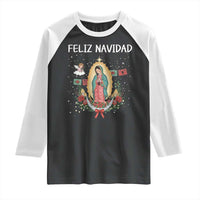 Our Lady of Guadalupe Christmas Raglan Shirt Feliz Navidad - Wonder Print Shop