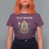 Our Lady of Guadalupe Christmas T Shirt For Women Feliz Navidad - Wonder Print Shop